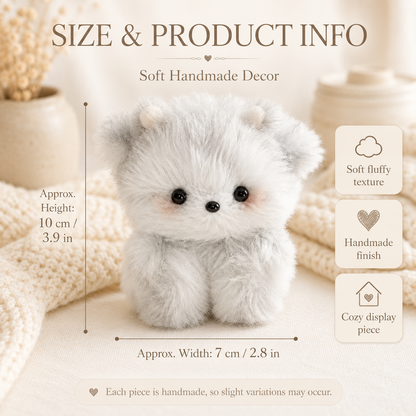 Cozy Curl Home Cinder Nuzzle – Handmade Chenille Fluffy Animal Decor