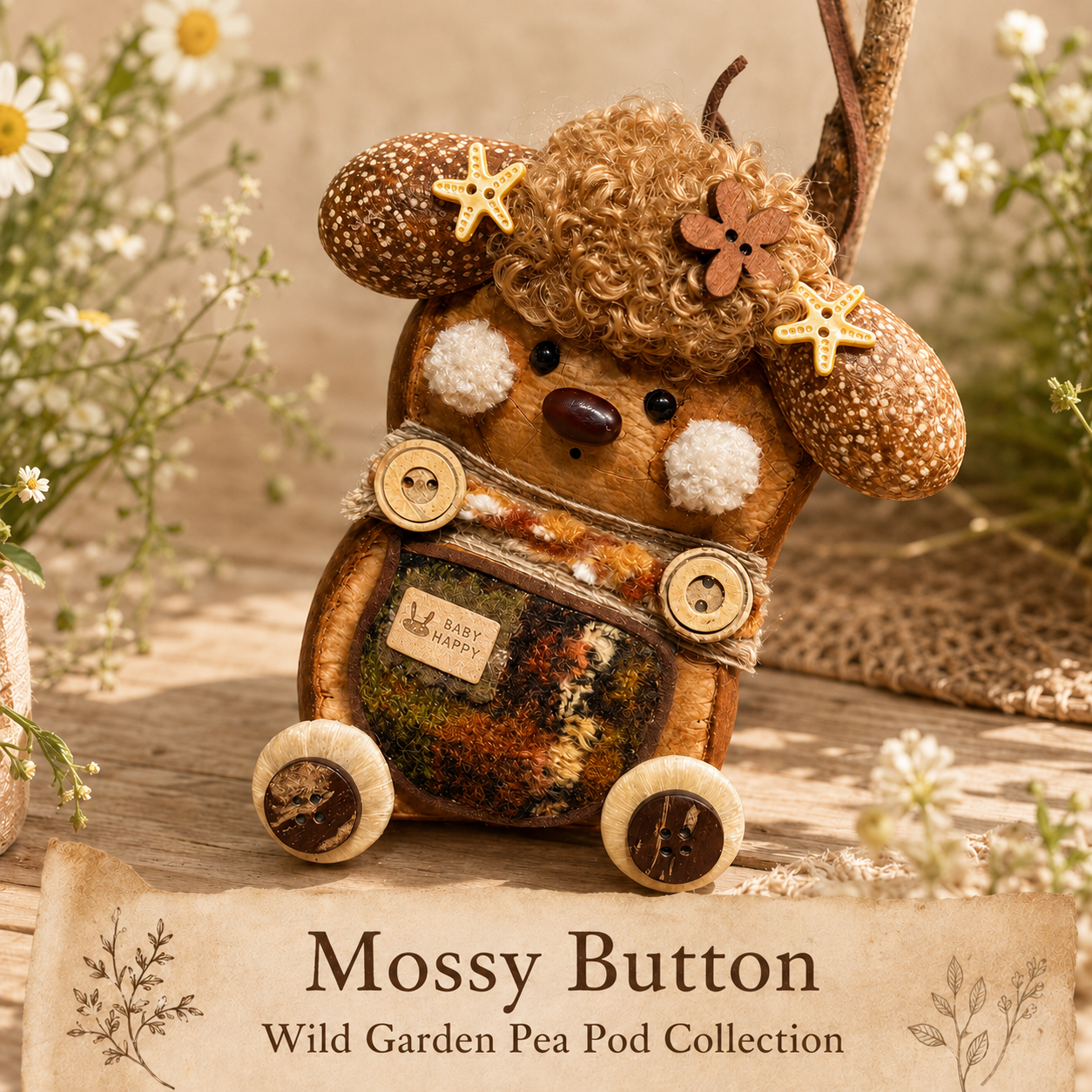 Wild Garden Pea Pod Collection – Mossy Button Handmade Woodland Pod Charm
