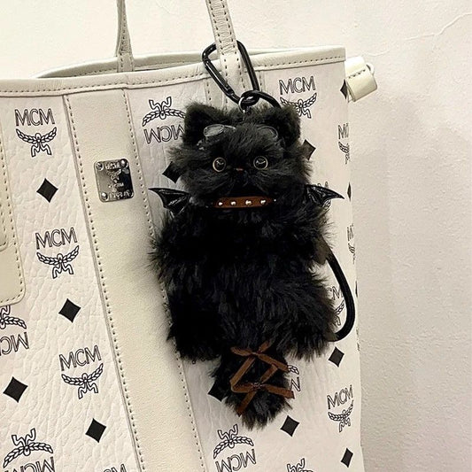 Handmade Fluffy Cat Bag Charm – Cute Angel, Devil & Holiday Styles