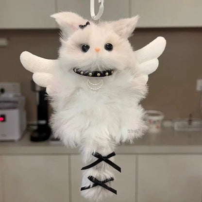 Handmade Fluffy Cat Bag Charm – Cute Angel, Devil & Holiday Styles