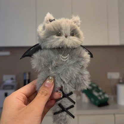 Handmade Fluffy Cat Bag Charm – Cute Angel, Devil & Holiday Styles