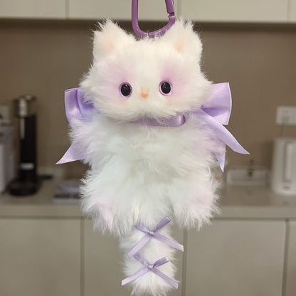 Handmade Fluffy Cat Bag Charm – Cute Angel, Devil & Holiday Styles