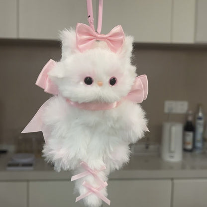Handmade Fluffy Cat Bag Charm – Cute Angel, Devil & Holiday Styles