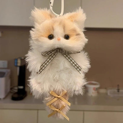 Handmade Fluffy Cat Bag Charm – Cute Angel, Devil & Holiday Styles