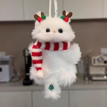 Handmade Fluffy Cat Bag Charm – Cute Angel, Devil & Holiday Styles